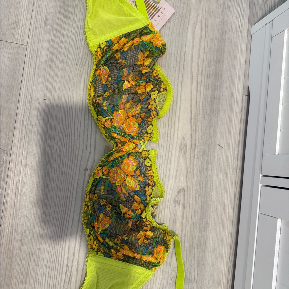 Savage X Fenty Neon Yellow Lace Bra